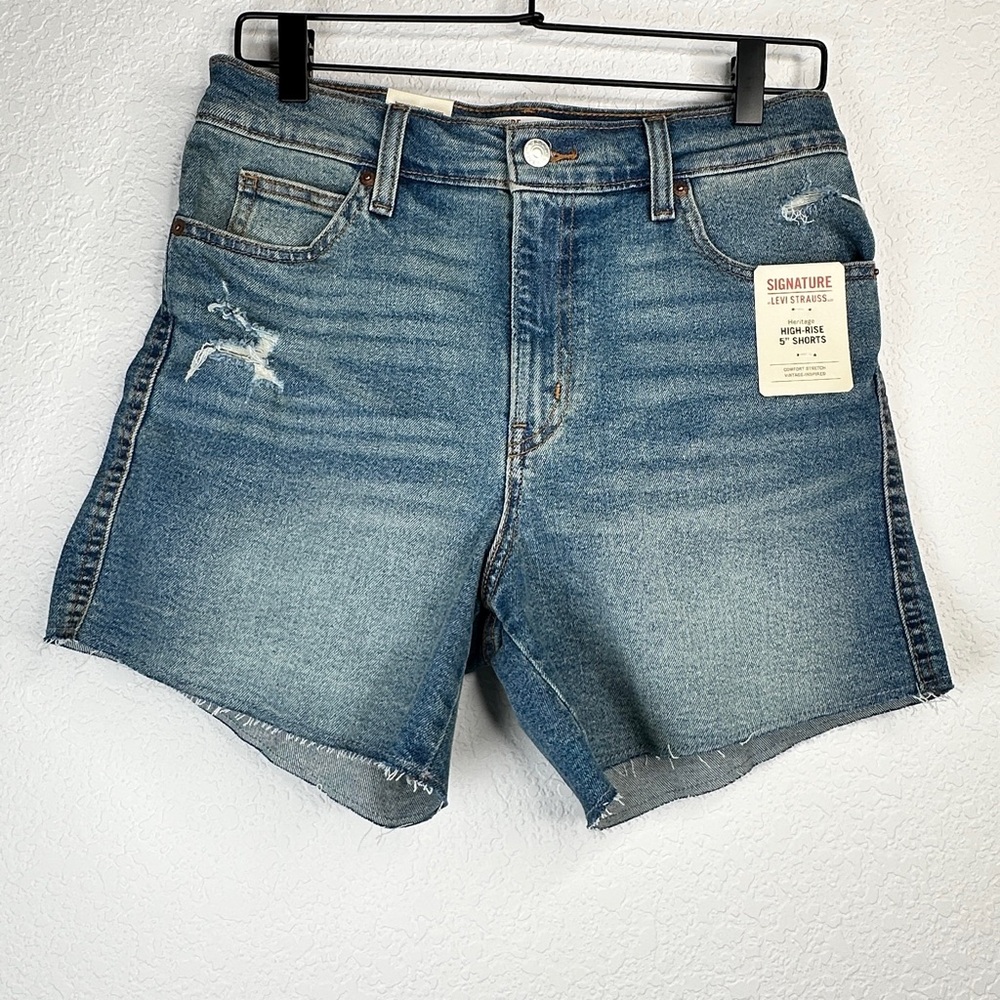 Levi's Women's Blue High Rise Cotton Denim Shorts Size 6 NWT
